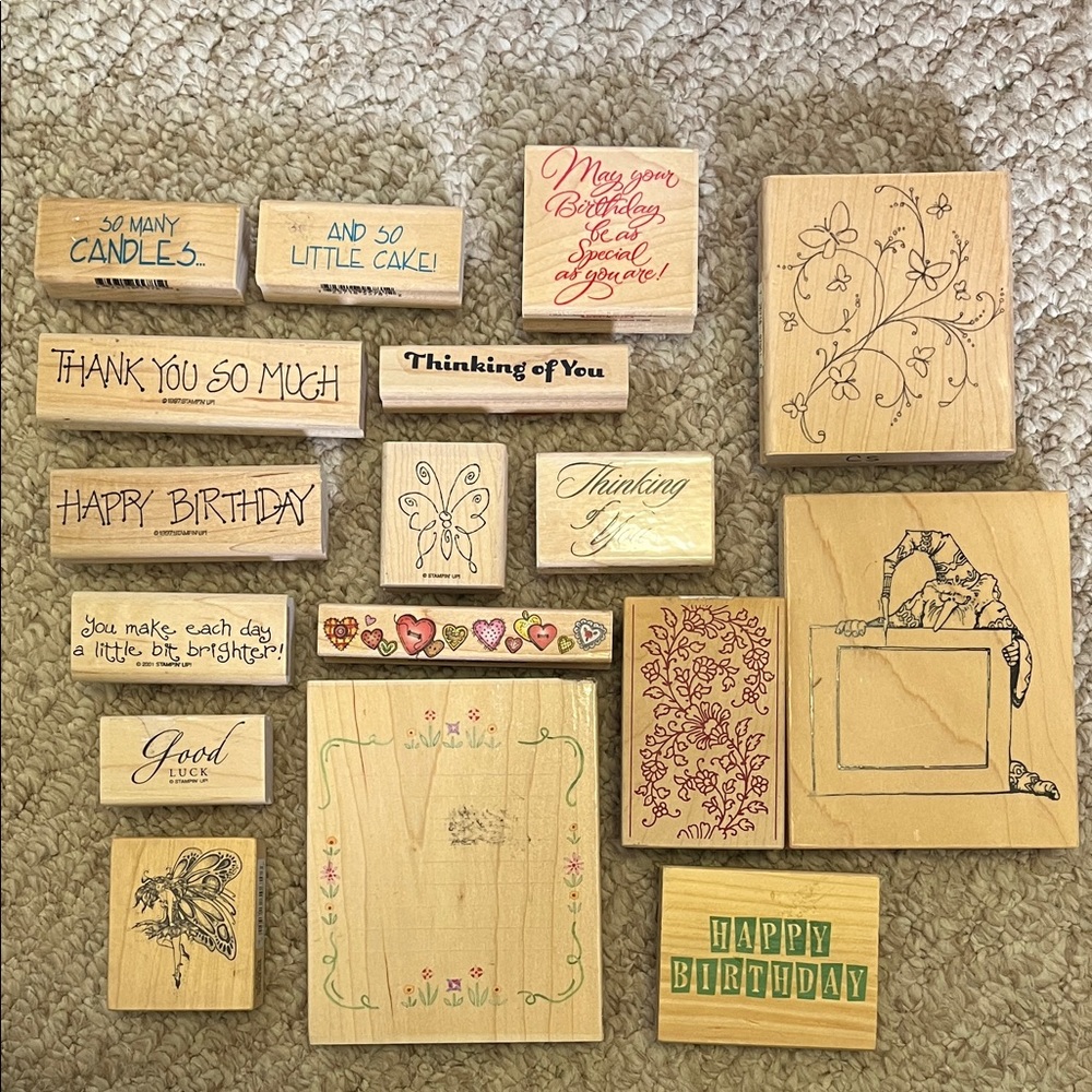 Assorted Wooden Stamp Set with Various Designs